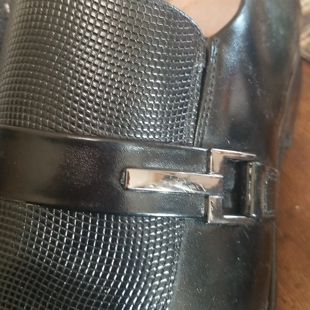 Stacy Adams Mens Leather Dress Shoe Loafer Slide on Mens 10.5 Leather Black